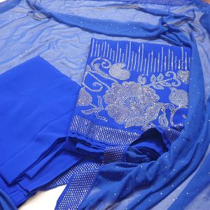 Royal Blue Dress Material