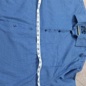 Canda Checkered Blue Casual Shirt