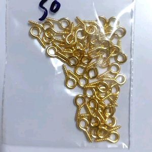 Resin eye pin screw hooks 10 Pisces gold or silver