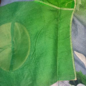 Shiny Green Blouse With Pad