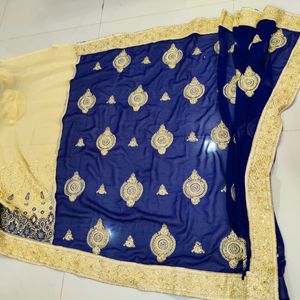 Full Ambroidary Stone Work Saree