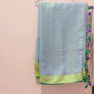 Silver Tissue Saree