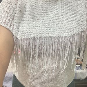 Hollow out white top