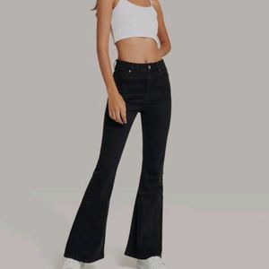 Flared Black Denim Jeans