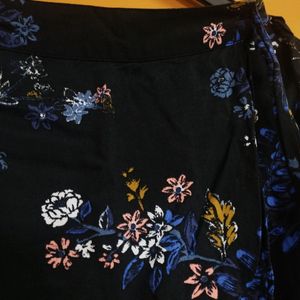 Women Black Floral Skirt