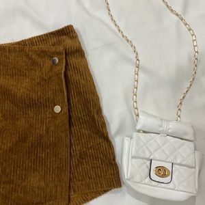 Classy Corduroy Brown Skort