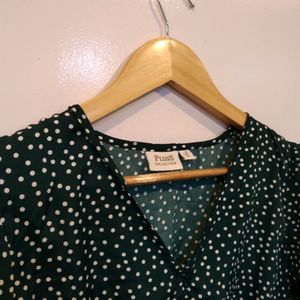 PlusS Green Polka Dot Dress(Women)