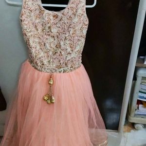 Long Peach Gown