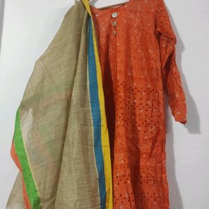 Kurta With Inner And Dupatta