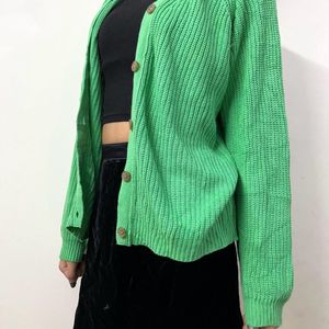 Green Baggy Cardigan