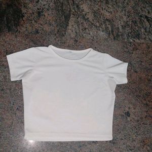 White Crop Top Tshirt