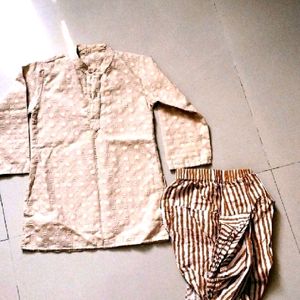 Chikankari Kurta + Dhoti Set(12-18 Months)