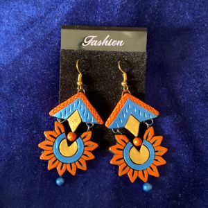 Beautiful Earrings In Terracotta