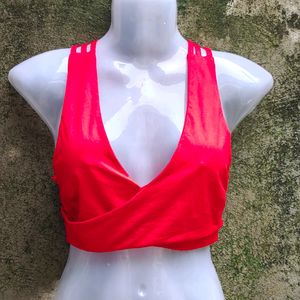 1U. SEXY BLOOD RED WRAP TOP