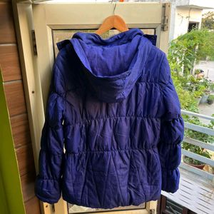 Tom tailor purple fluffy hooded jacket