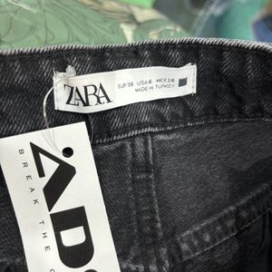 Zara Black Ripped Jeans Waist -28