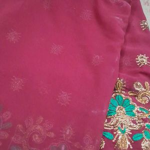 Heavy  Work  Saree  With  Out Blouse  Pc