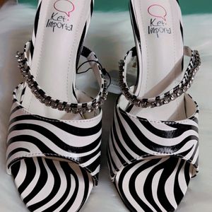 Black And White High Heels