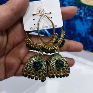 Green Artificial Jhumka 💚