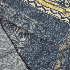 Indigo Cotton Kota Doria Saree 🔷🔹🔷🔹🔷