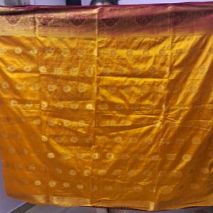 Yellow Chanderi Silk Saree