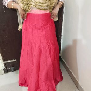 Gajri Colour Gown With Heavy Golden Work