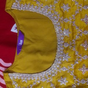 Libas Mustard Yellow Kurta With Sharara And Duptta