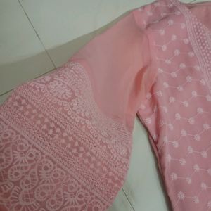 Pink Chikankari Kurta