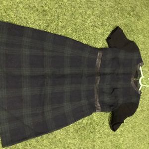 Dark green checkered dress (Bust-30/32) Length- 32