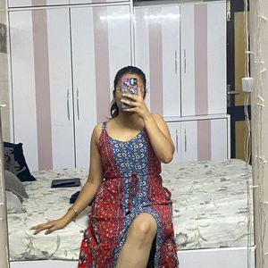 Red And Blue Bohemian Dress