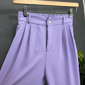 Lavender high waisted pleated trousers