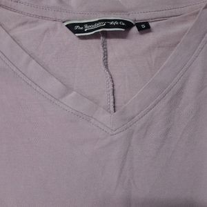 Roadster Lavendar V Neck T-shirts From Myntra