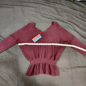 Korean Branded V Nack Winter Top For Girls