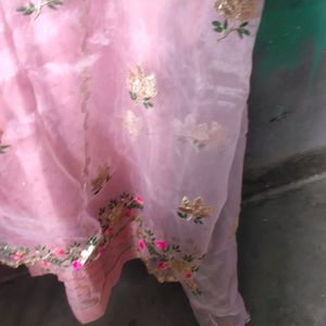 Beautiful Suit With Organza Dupatta