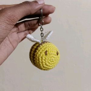 Combo- Crochet Bee Keychain And Flower Charm