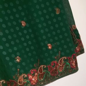 Embroidered Sequenced Saree