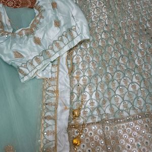 Lehenga Choli Set Pista Green Colour