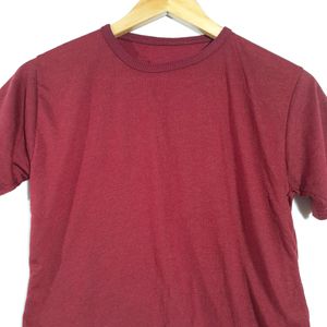 Maroon Casual Crop Top ( Women's)