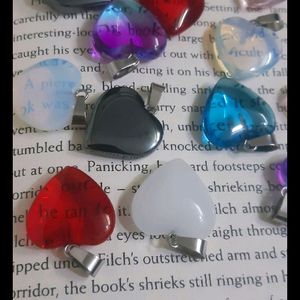 Y2k Glass Heart Pendant With Cord