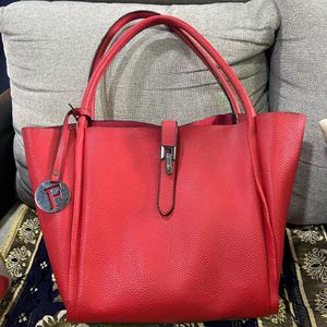 Red Tote Hand Bag