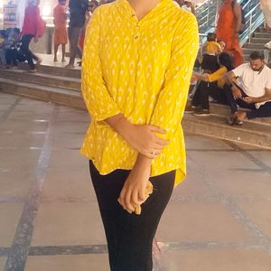 Yellow Short Kurti Type Top For Women ❤️