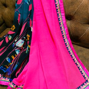 Synthetic Border Saree