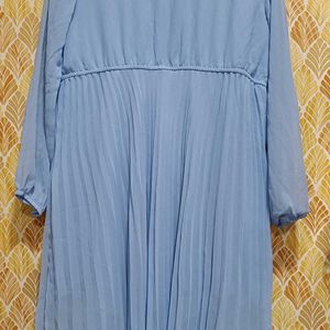 Party Wear Blue Flayered Dress