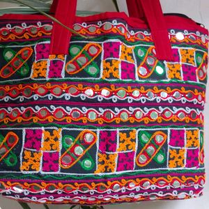 Multi Color Gamthi Work Hand Bag