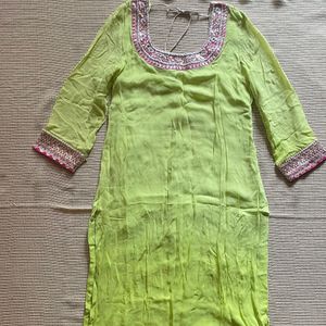 Parrot Green Heavy Kurta