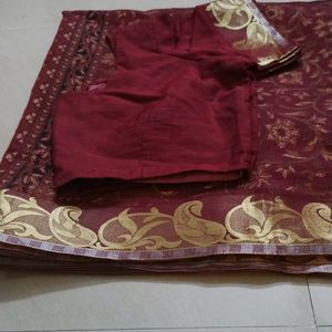 Beautiful Leaf Design Saree