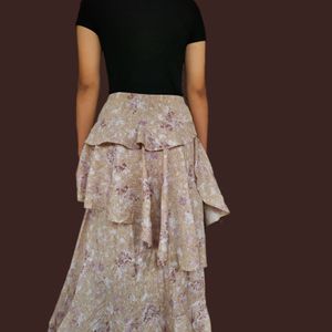 Korean Ruffle Midi Skirt