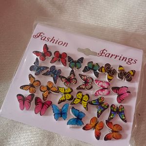 12 Pairs Butterfly Earrings