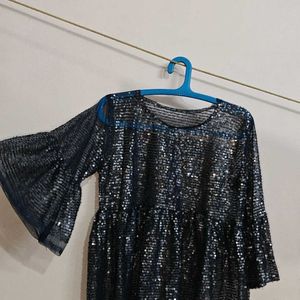 Navy Blue Net Shimmer Top