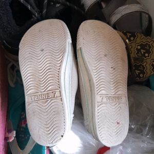 White School shoes , used , 7 inches length
